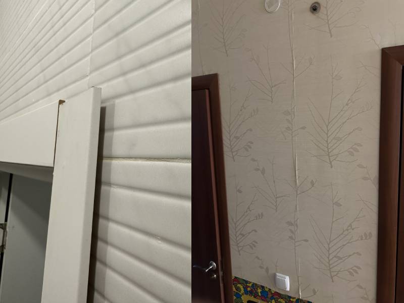  Отслоение обоев, штукатурки, краски.